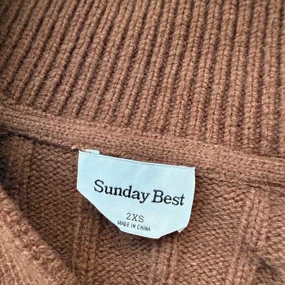 Sunday Best Artizia Lottie Merino Wool Open-Neck Polo Sweater Size XXS - Picture 4 of 10